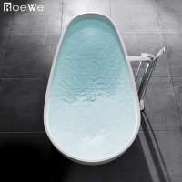 1.85m big size soaking hot tub oval adult free standing bath tub mat solid composite artificial stone bathtub