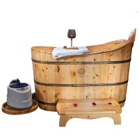 The most hot sale wooden steam bath tub with multi-function sauna spa tub