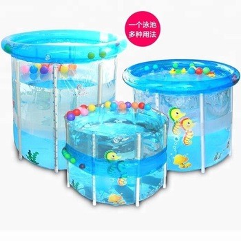 Transparent baby folding children's bath barrel