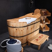 Customized size home soaking tub cedar health wood sauna with pump